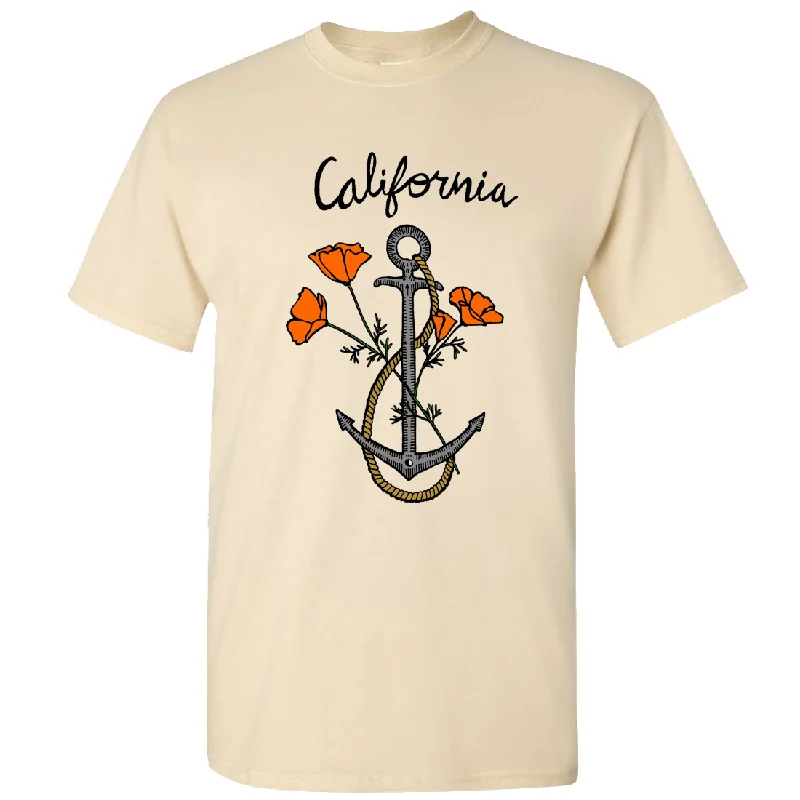 Ringer T Shirt Women with Retro - Inspired StripesCalifornia Anchor Poppies Asst Colors T-shirt/tee Ringer T Shirt Women with Retro - Inspired StripesCalifornia Anchor Poppies Asst Colors T-shirt/tee