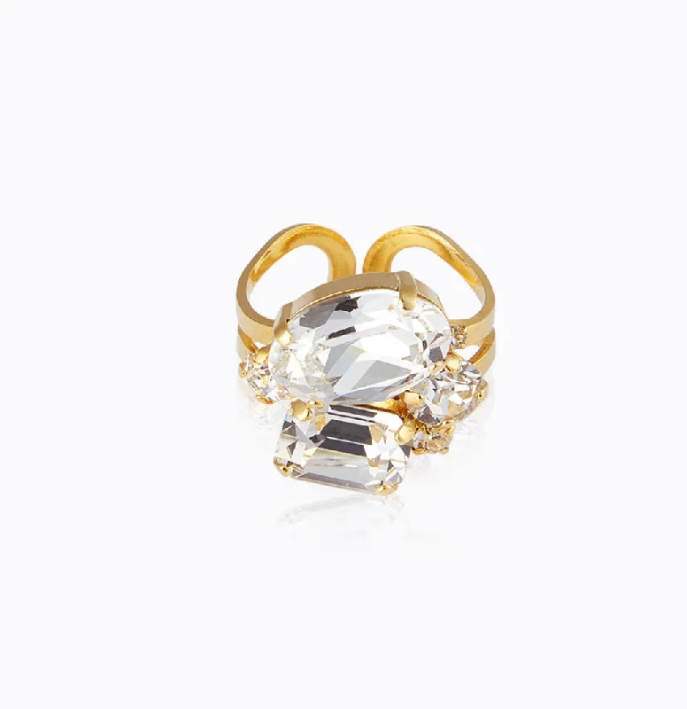 Caroline Svedbom Mini Carolina Ring Gold Crystal