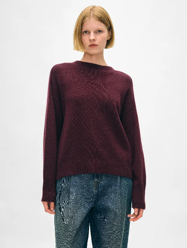 Split - Hem Women's Linen Blend Sweaters for SpringCashmere Saddle Sleeve Crewneck Split - Hem Women's Linen Blend Sweaters for SpringCashmere Saddle Sleeve Crewneck