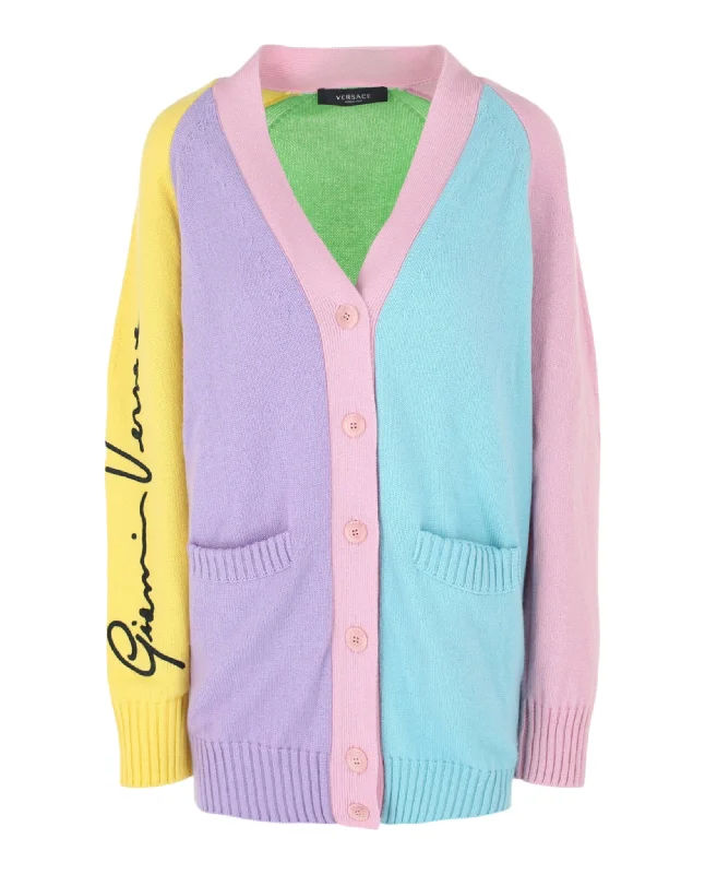 Colorblock Cashmere Cardigan