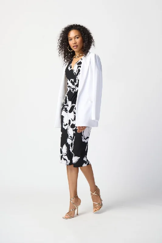Sleeveless Women's Silk - Trimmed Sweaters for SummerJoseph Ribkoff Vanilla Open Long Front Blazer Sleeveless Women's Silk - Trimmed Sweaters for SummerJoseph Ribkoff Vanilla Open Long Front Blazer