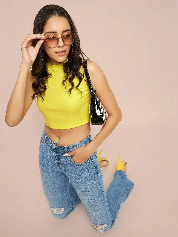 Puff Sleeve Women T Shirt for a Fashion - Forward LookCotton Stretchable High Neck Crop Top Puff Sleeve Women T Shirt for a Fashion - Forward LookCotton Stretchable High Neck Crop Top