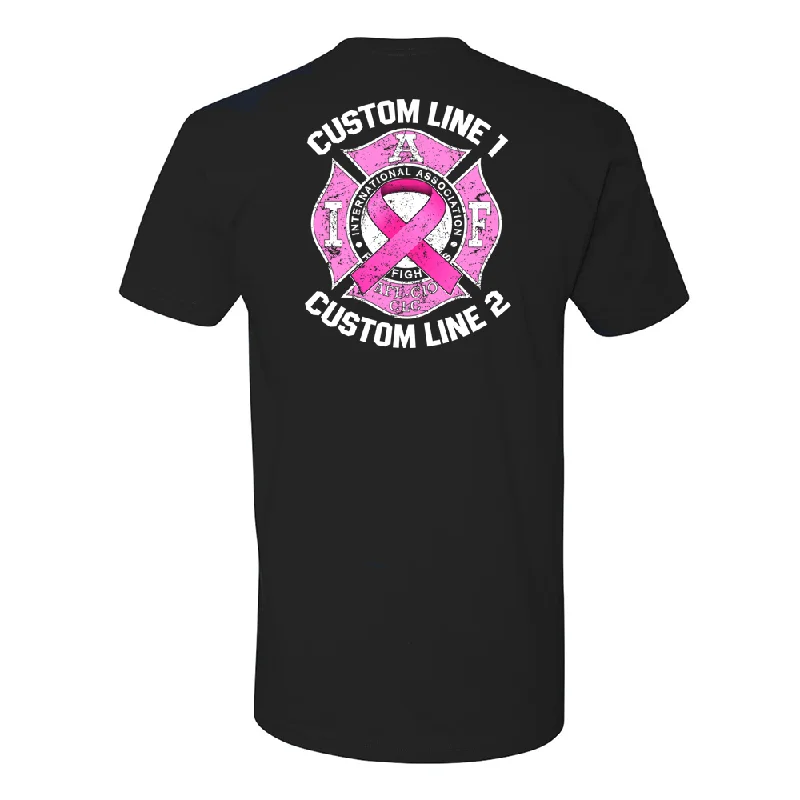 Customized IAFF Breast Cancer Awareness Distressed Premium T-Shirt