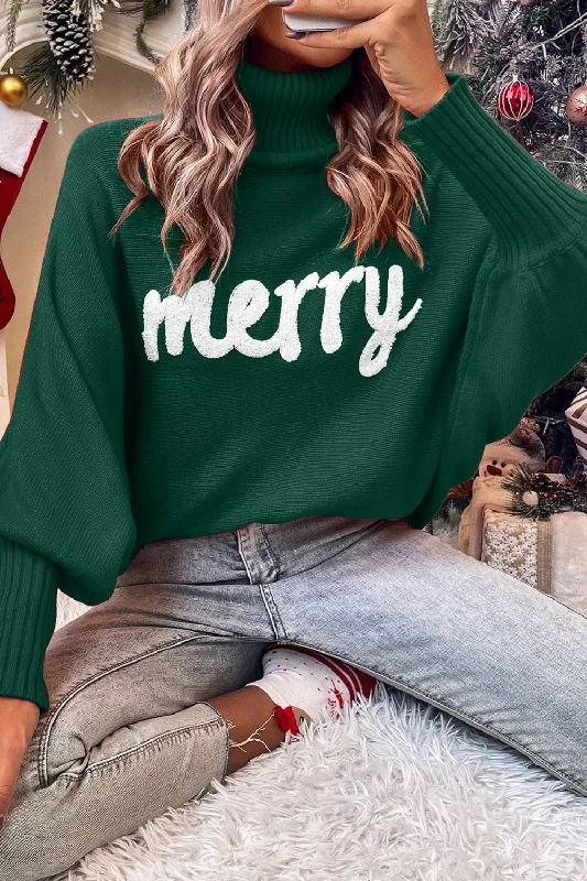 PREORDER Merry Christmas Turtleneck Long Sleeve Sweater