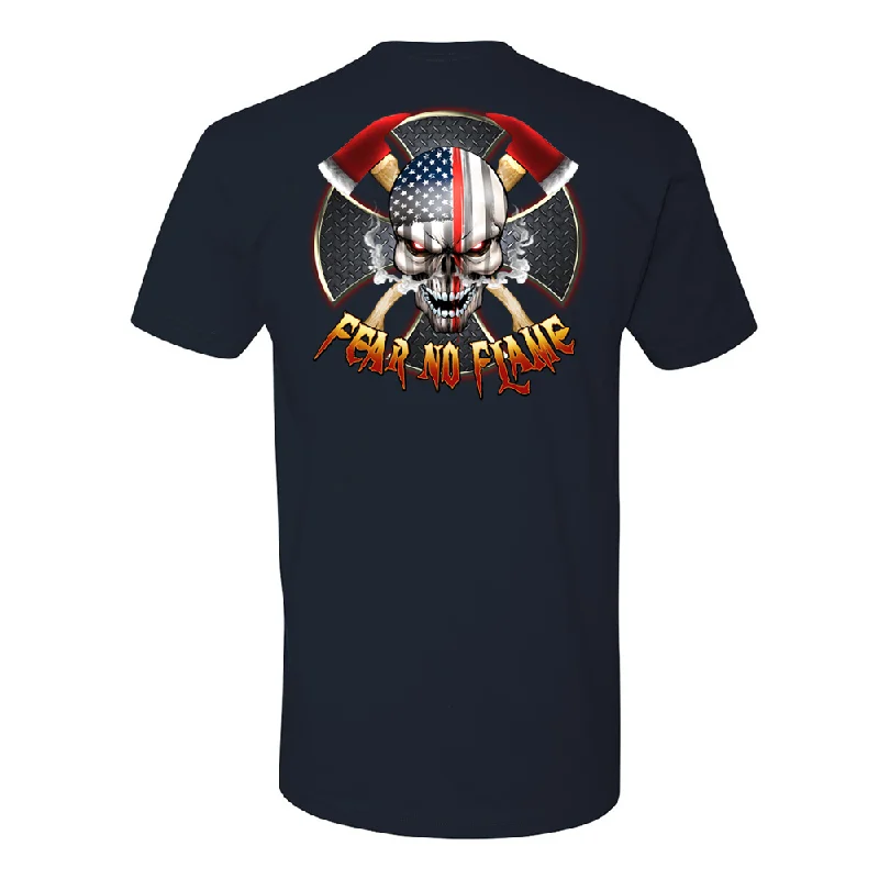 Embroidered Women T Shirt with Intricate DetailsFear No Flame Firefighter Premium T-Shirt Embroidered Women T Shirt with Intricate DetailsFear No Flame Firefighter Premium T-Shirt