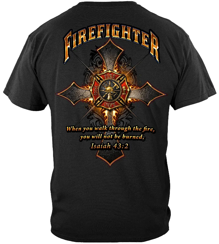 Tie - Dye Women T Shirt with a Bohemian VibeFirefighter Cross Walk Through the Fire- Isaiah 43:2 T-Shirt Tie - Dye Women T Shirt with a Bohemian VibeFirefighter Cross Walk Through the Fire- Isaiah 43:2 T-Shirt