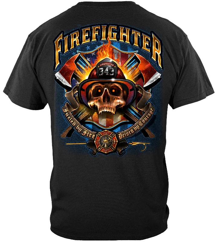 Sequined Women T Shirt for a Sparkly Night OutFirefighter Patriotic Skull T-Shirt