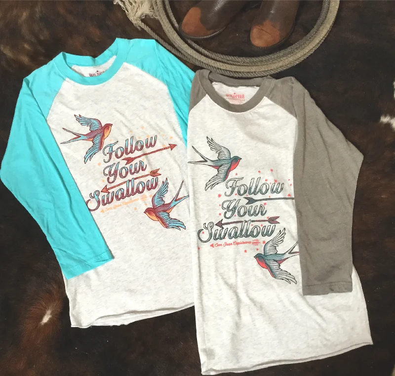 Follow Your Swallow Baseball Tee Shirt