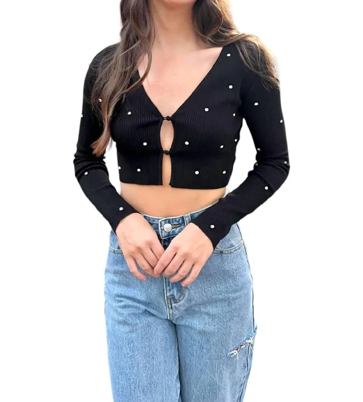 Give Me Sparkle Knit Cardigan In Black