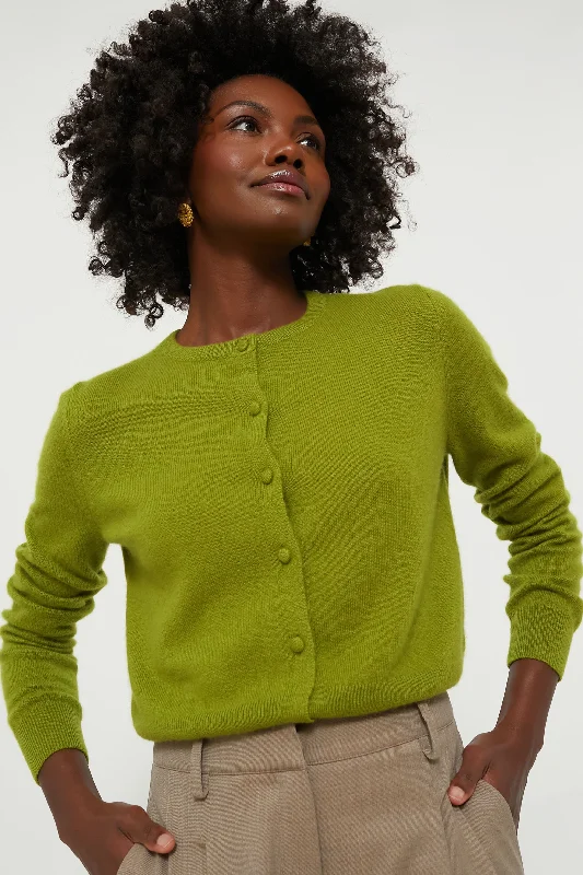 Green Riley Cashmere Cardigan