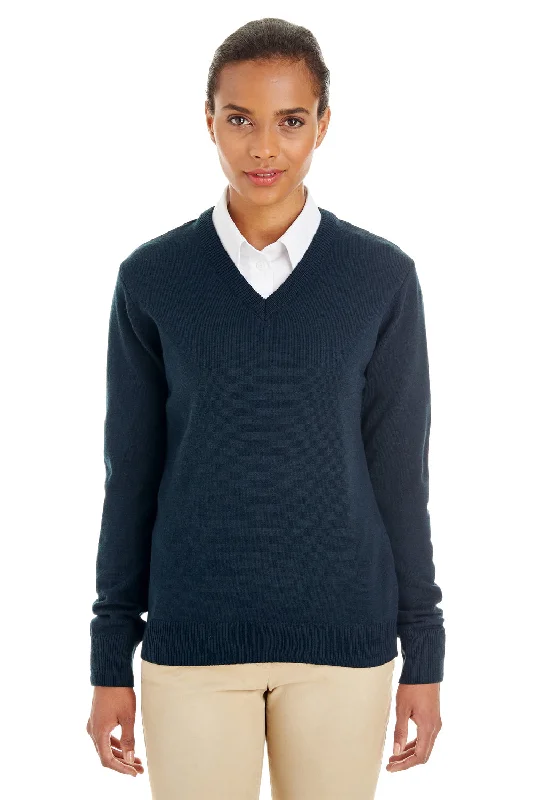 Hooded Women's Fleece - Lined Sweaters for WinterHarriton Womens Pilbloc Pill Resistant V-Neck Long Sleeve Sweater - Dark Navy Blue Hooded Women's Fleece - Lined Sweaters for WinterHarriton Womens Pilbloc Pill Resistant V-Neck Long Sleeve Sweater - Dark Navy Blue