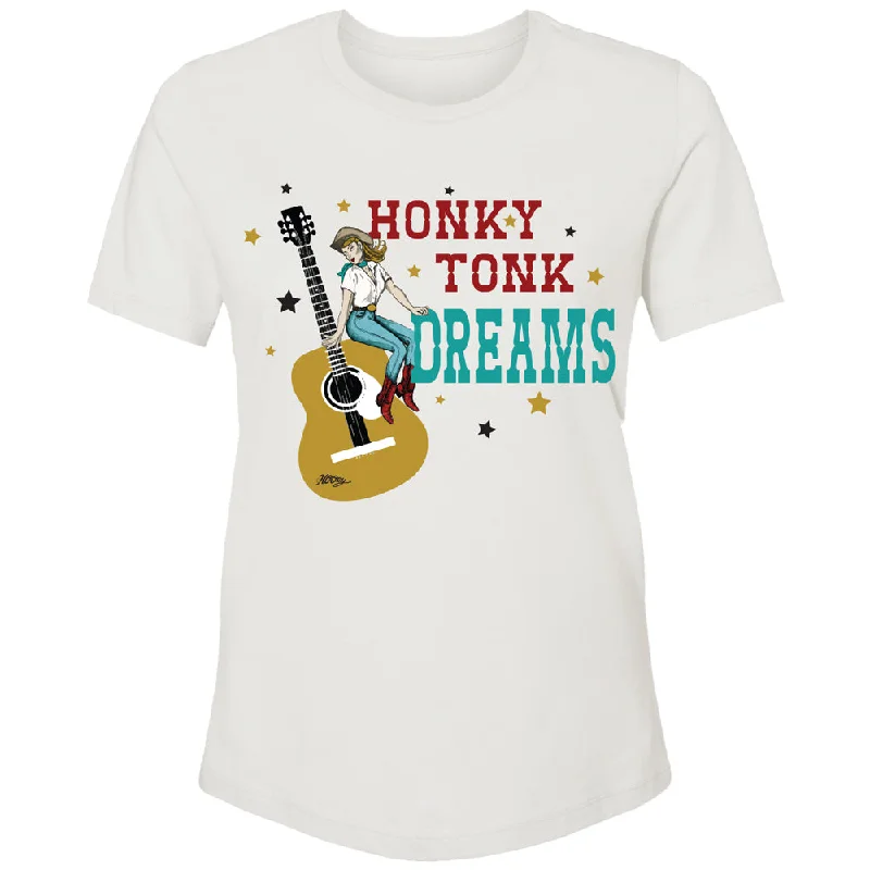 "Honky Tonk Dreams" Cream w/Red/Turquoise Logo T-shirt