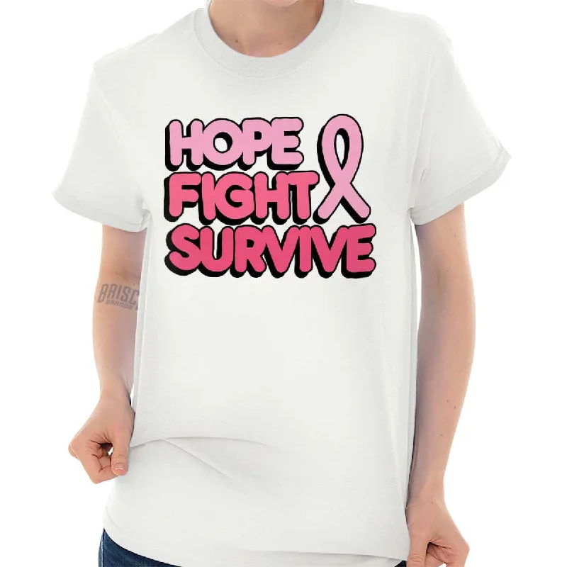 Crop Top Women T Shirt to Pair with High - Waisted BottomsHope Fight Survive BCA T Shirt Crop Top Women T Shirt to Pair with High - Waisted BottomsHope Fight Survive BCA T Shirt