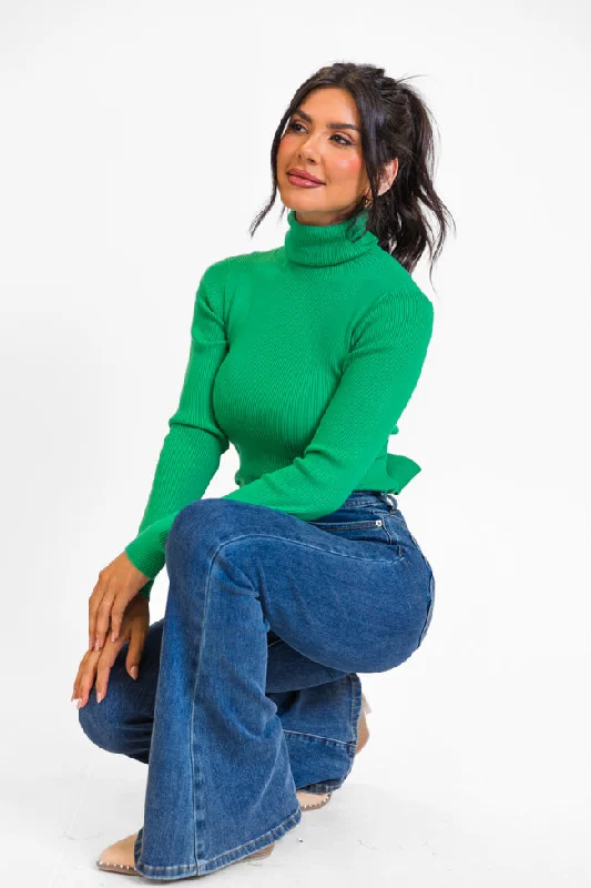 Cropped Women's Angora Blend Sweaters for a Trendy LookI Remember Everything Green Tie Back Turtleneck Sweater Cropped Women's Angora Blend Sweaters for a Trendy LookI Remember Everything Green Tie Back Turtleneck Sweater
