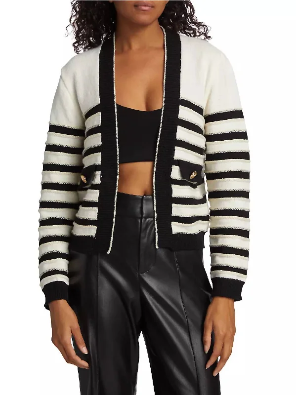 Kammi Cardigan In Ivory/black