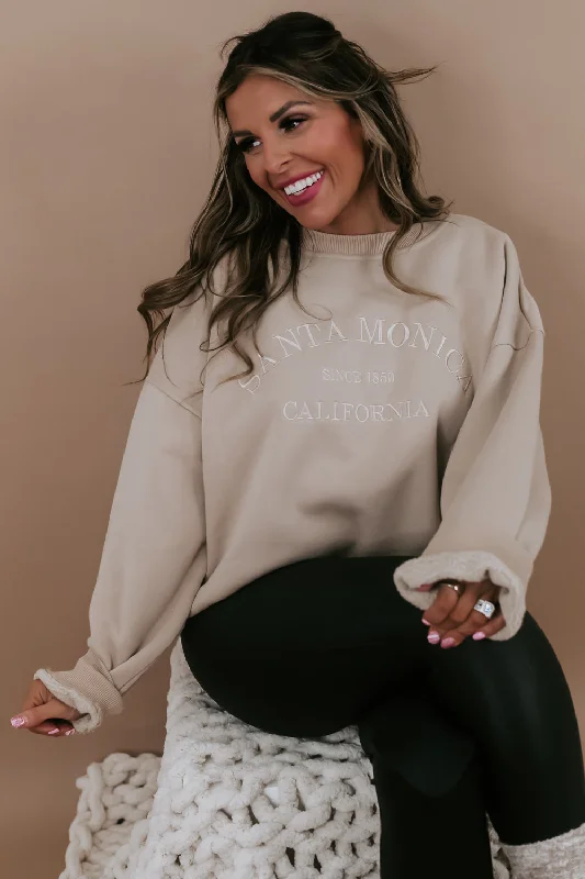 Most Chill Embroidered Sweatshirt, Beige