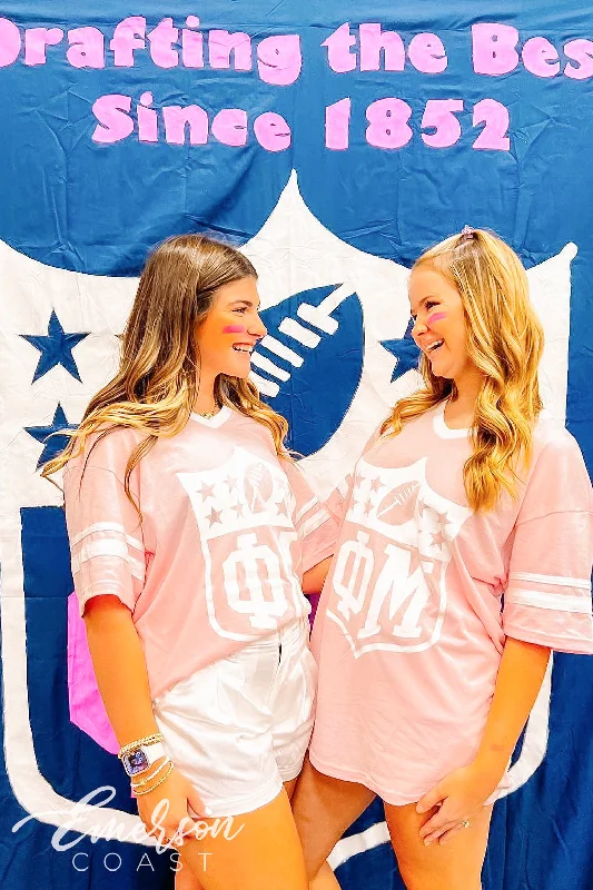 Organic Cotton Women T Shirt for Eco - Conscious WearersPhi Mu Drafting the Best Bid Day Jersey Tee Organic Cotton Women T Shirt for Eco - Conscious WearersPhi Mu Drafting the Best Bid Day Jersey Tee