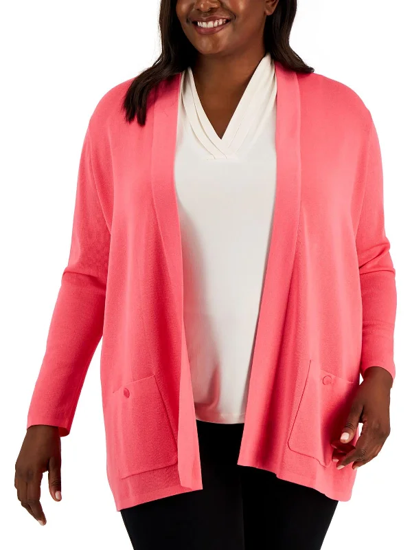 Plus Womens Open Front Shrug Cardigan Sweater