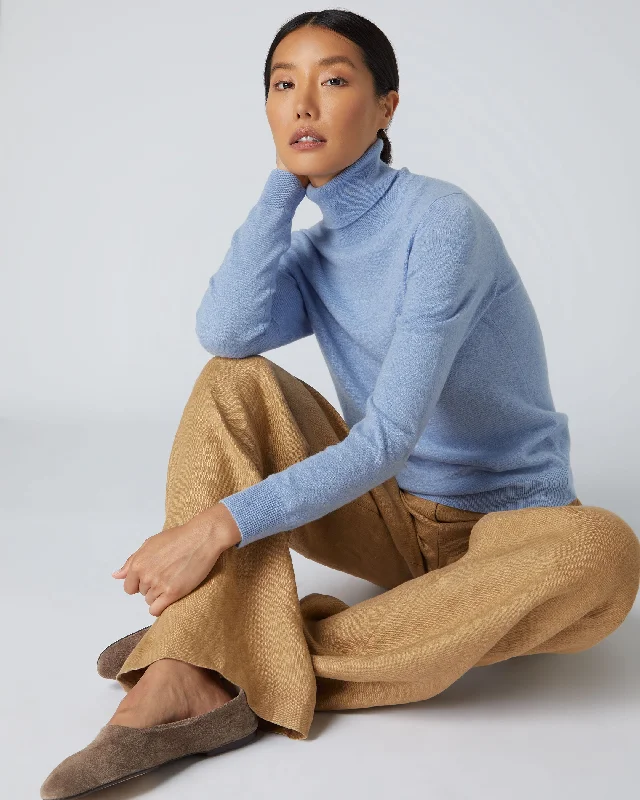 Plus Size Women's Sequined Sweaters for Special OccasionsWomen's Luna Turtle Neck Cashmere Sweater Cornflower Blue Plus Size Women's Sequined Sweaters for Special OccasionsWomen's Luna Turtle Neck Cashmere Sweater Cornflower Blue