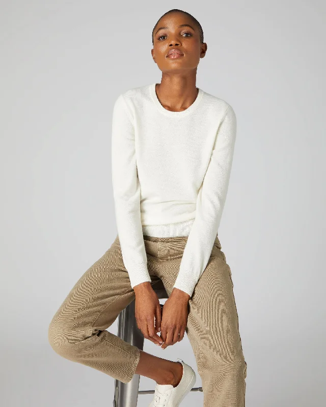 Plus Size Women's Belted Cable Knit SweatersWomen's Evie Classic Round Neck Cashmere Sweater New Ivory White Plus Size Women's Belted Cable Knit SweatersWomen's Evie Classic Round Neck Cashmere Sweater New Ivory White