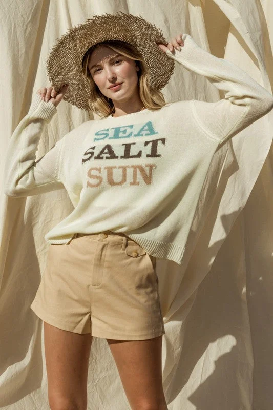 Hot Girl Sea Salt Sun Sweater In Ivory