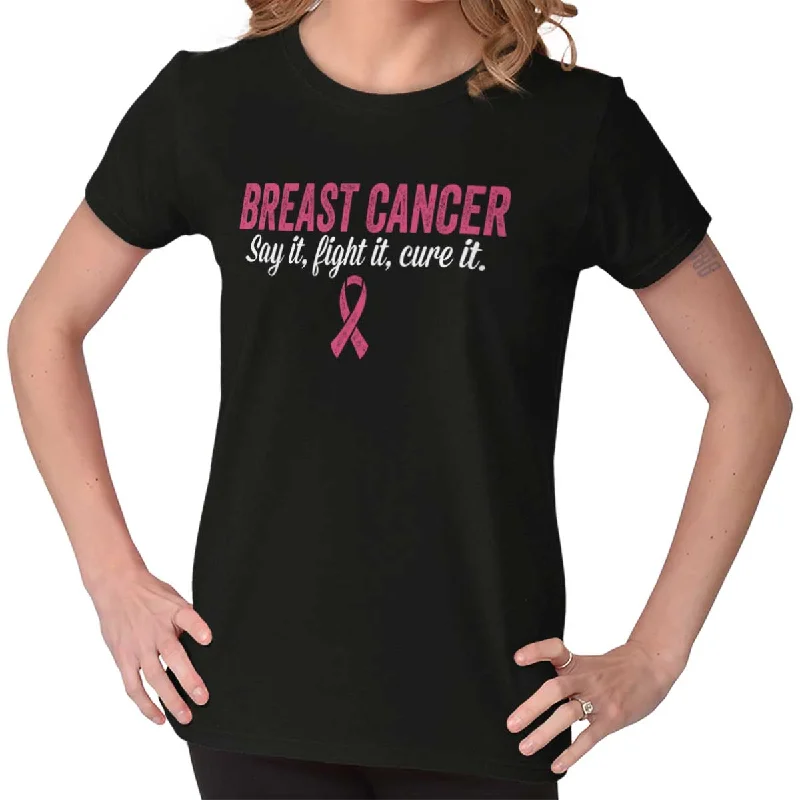 V - Neck Women T Shirt to Enhance the NecklineFight Cure Breast Cancer Ladies T Shirt V - Neck Women T Shirt to Enhance the NecklineFight Cure Breast Cancer Ladies T Shirt