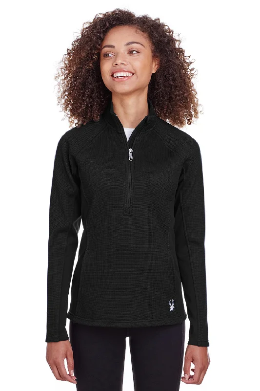 Plus Size Women's Belted Cable Knit SweatersSpyder Womens Constant 1/4 Zip Sweater - Black Plus Size Women's Belted Cable Knit SweatersSpyder Womens Constant 1/4 Zip Sweater - Black