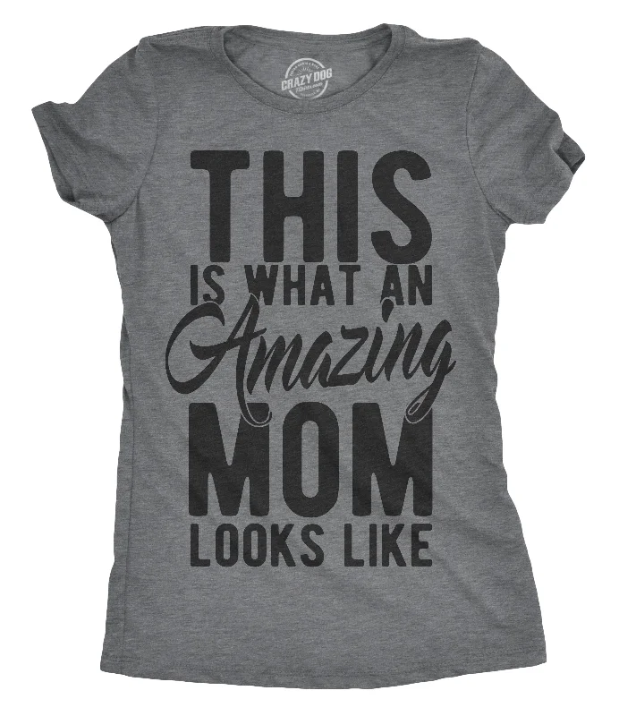 Ringer T Shirt Women with Retro - Inspired StripesThis Is What An Amazing Mom Looks Like Women's T Shirt Ringer T Shirt Women with Retro - Inspired StripesThis Is What An Amazing Mom Looks Like Women's T Shirt