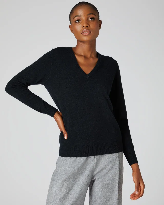 Plus Size Women's Belted Cable Knit SweatersWomen's Phoebe V Neck Cashmere Sweater Black Plus Size Women's Belted Cable Knit SweatersWomen's Phoebe V Neck Cashmere Sweater Black