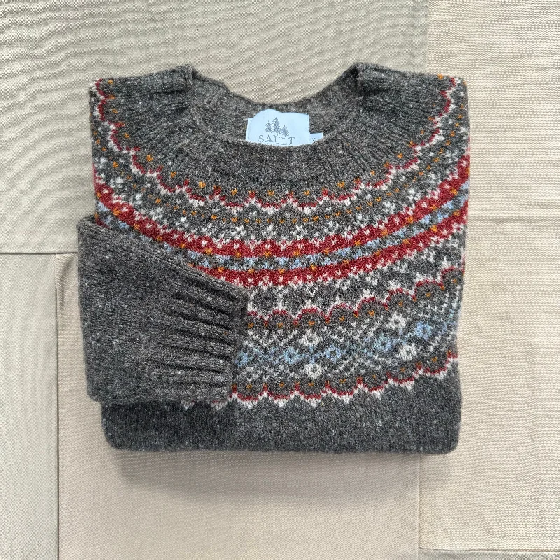 Plus Size Women's Belted Cable Knit SweatersWomen's Donegal Wool Fairisle Yoke Sweater, Staffa Plus Size Women's Belted Cable Knit SweatersWomen's Donegal Wool Fairisle Yoke Sweater, Staffa