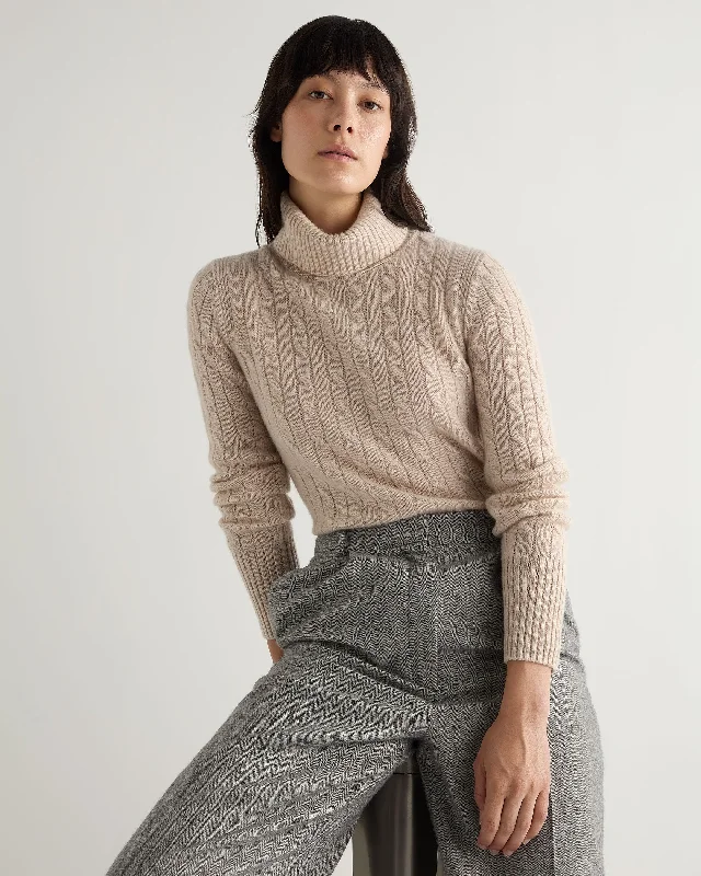 Short Sleeve Women's Cotton Blend Sweaters in Pastel ColorsWomen's Adelyn Cable Turtle Cashmere Sweater Ecru White Short Sleeve Women's Cotton Blend Sweaters in Pastel ColorsWomen's Adelyn Cable Turtle Cashmere Sweater Ecru White