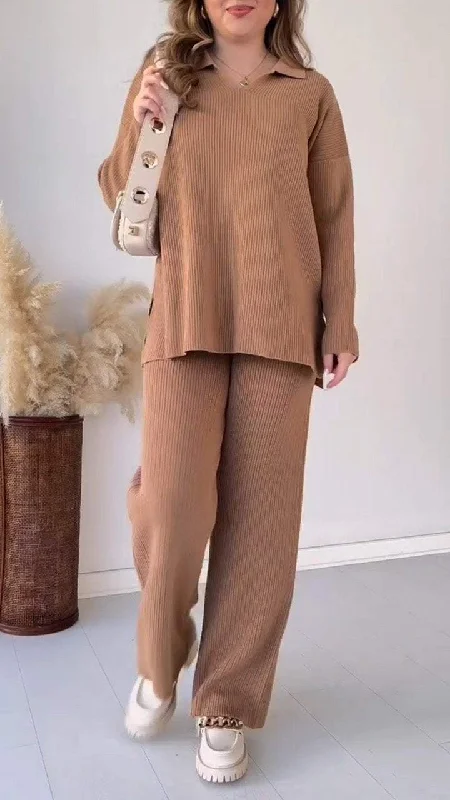 Boat Neck Women's Merino Wool Sweaters in Neutral ShadesWomen's Lapel Long Sleeve Sweater Two Piece Set Boat Neck Women's Merino Wool Sweaters in Neutral ShadesWomen's Lapel Long Sleeve Sweater Two Piece Set