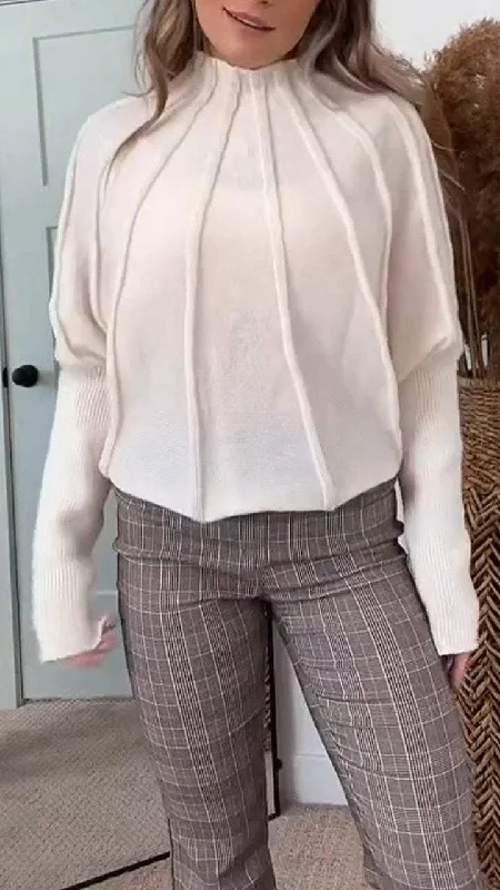 Plus Size Women's Side - Slit Sweaters in Bold SolidsWomen's Turtleneck Long Sleeve Casual Sweater Top Plus Size Women's Side - Slit Sweaters in Bold SolidsWomen's Turtleneck Long Sleeve Casual Sweater Top