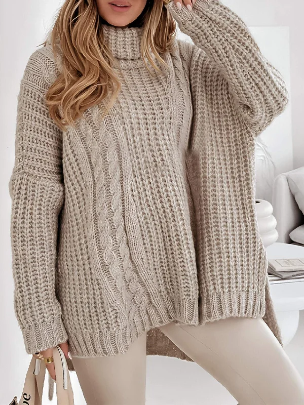 Women's Turtleneck Long Sleeve Knitted Sweater