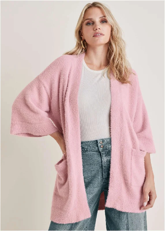 Eyelash Cardigan - Bleached Mauve