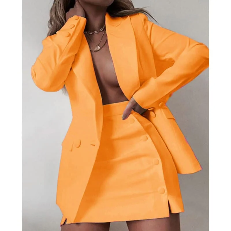 Fashion Women Streetwear Candy Colour Coat + Shorts Set