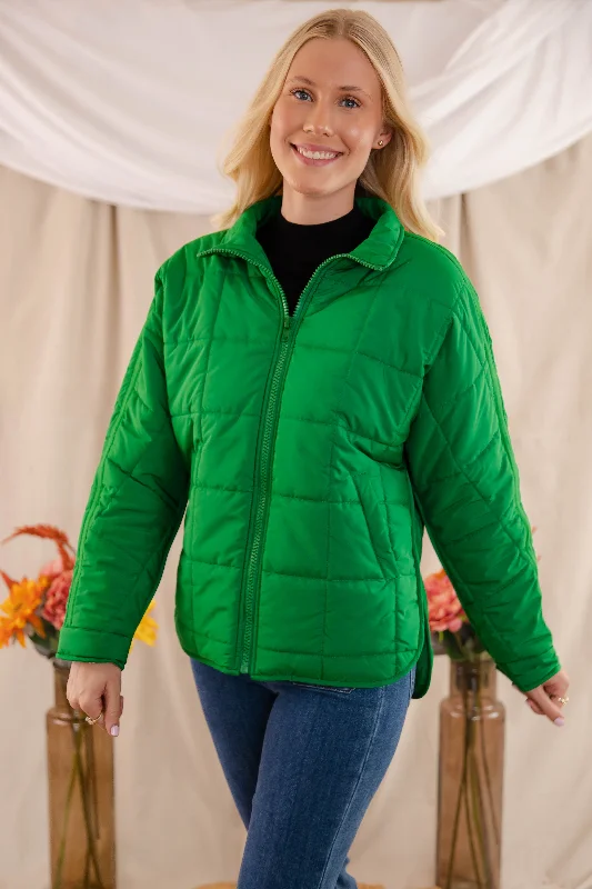 Women's cropped satin jackets in pastel shades for a glamorous evening outDon't Hesitate Puffer Jacket-Green Women's cropped satin jackets in pastel shades for a glamorous evening outDon't Hesitate Puffer Jacket-Green
