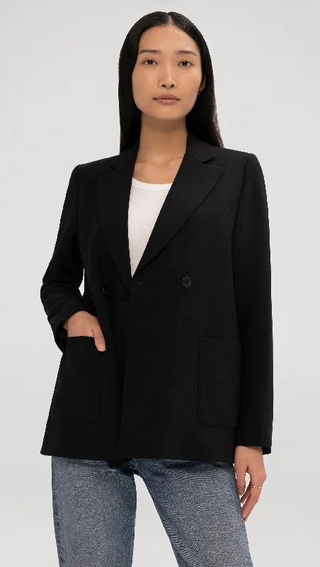 Plus Size Women's Cropped Velvet Blazers in Burgundy for a Night OutEasy Blazer in Textured Crepe | Black Plus Size Women's Cropped Velvet Blazers in Burgundy for a Night OutEasy Blazer in Textured Crepe | Black