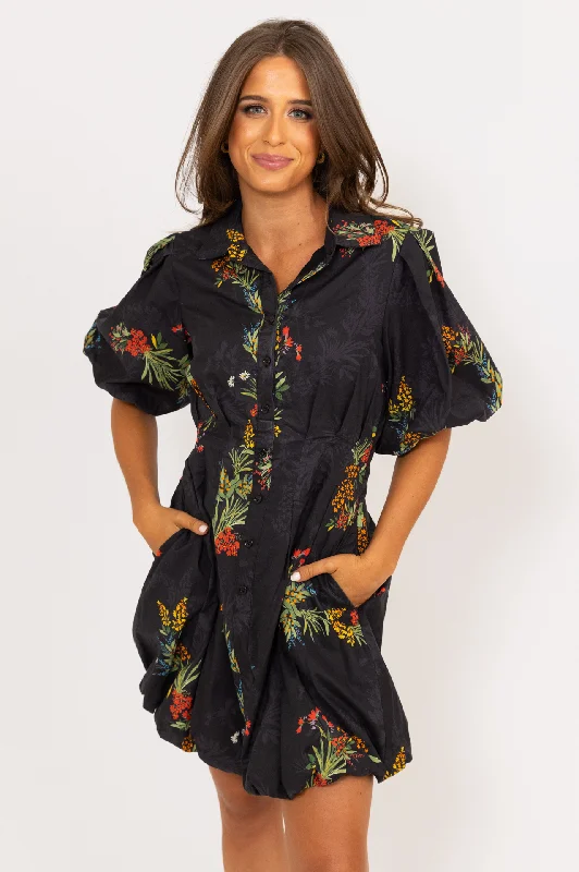 Ruffled Women Dress with Multiple Layers for a Playful and Girly StyleFloral Poplin Bubble Dress Ruffled Women Dress with Multiple Layers for a Playful and Girly StyleFloral Poplin Bubble Dress