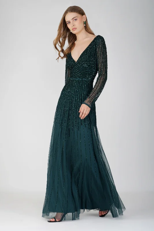 Little Black Women Dress with Sequins for a Glamorous Night OutLaura Embellished Maxi Dress in Emerald Green Little Black Women Dress with Sequins for a Glamorous Night OutLaura Embellished Maxi Dress in Emerald Green