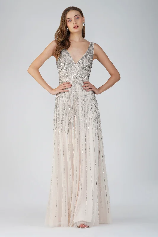 Empire Waist Women Dress to Accentuate the Bust and Conceal the WaistLorelai Powder Pink Embellished Maxi Dress Empire Waist Women Dress to Accentuate the Bust and Conceal the WaistLorelai Powder Pink Embellished Maxi Dress