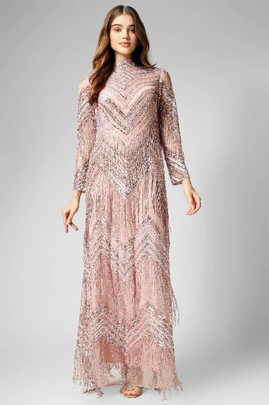 Plus Size Women Dress with a Flattering A - Line Cut for Comfort and StyleNelissa Pink Fringe Dress Plus Size Women Dress with a Flattering A - Line Cut for Comfort and StyleNelissa Pink Fringe Dress