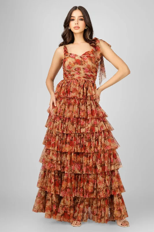 Empire Waist Women Dress to Accentuate the Bust and Conceal the WaistOphelia Floral Printed Maxi Dress with Tie Detail Empire Waist Women Dress to Accentuate the Bust and Conceal the WaistOphelia Floral Printed Maxi Dress with Tie Detail