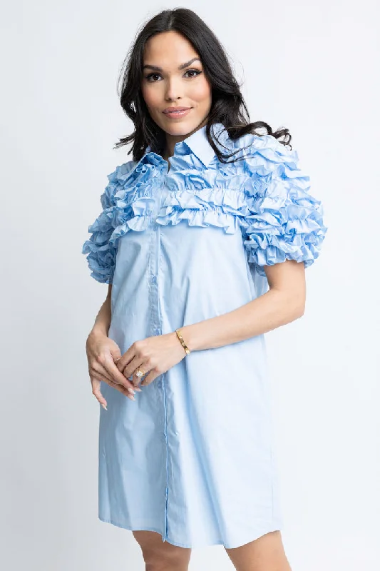 Printed Abstract Women Dress for a Modern and Artistic AppealPoplin Ruffle Shirt Dress Printed Abstract Women Dress for a Modern and Artistic AppealPoplin Ruffle Shirt Dress