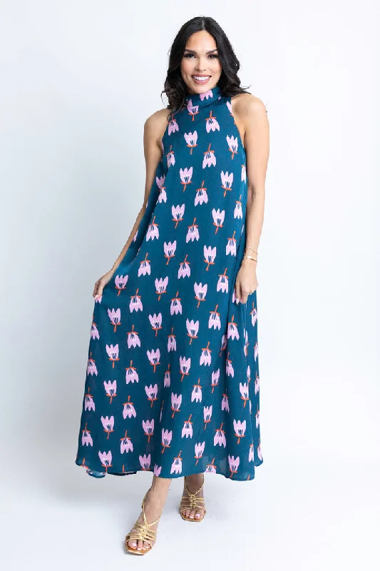 Sleeveless Women Dress in Bright Colors for Summer PartiesPoppy Satin Halter Maxi Dress Sleeveless Women Dress in Bright Colors for Summer PartiesPoppy Satin Halter Maxi Dress