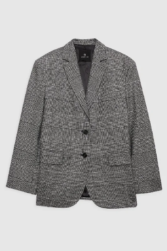 Quinn Blazer - Black And Grey Plaid