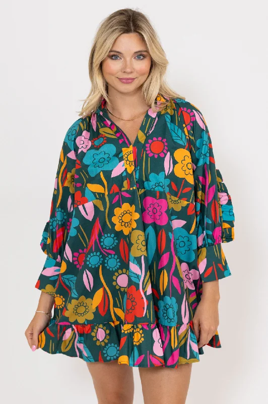 Halter Neck Women Dress to Show Off the Shoulders and NecklineRetro Floral Garden Ruffle Dress Halter Neck Women Dress to Show Off the Shoulders and NecklineRetro Floral Garden Ruffle Dress