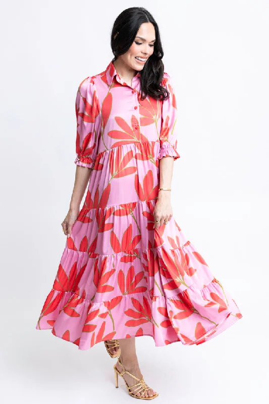 Strapless Women Dress with a Built - in Bra for Comfort and SupportSatin Palm Tier Maxi Dress Strapless Women Dress with a Built - in Bra for Comfort and SupportSatin Palm Tier Maxi Dress