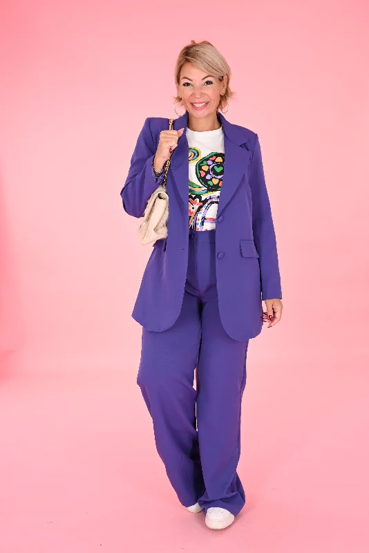 Oversized Women's Printed Blazers in Animal Patterns for a Statement PieceTweedelig blazer pak paars Oversized Women's Printed Blazers in Animal Patterns for a Statement PieceTweedelig blazer pak paars