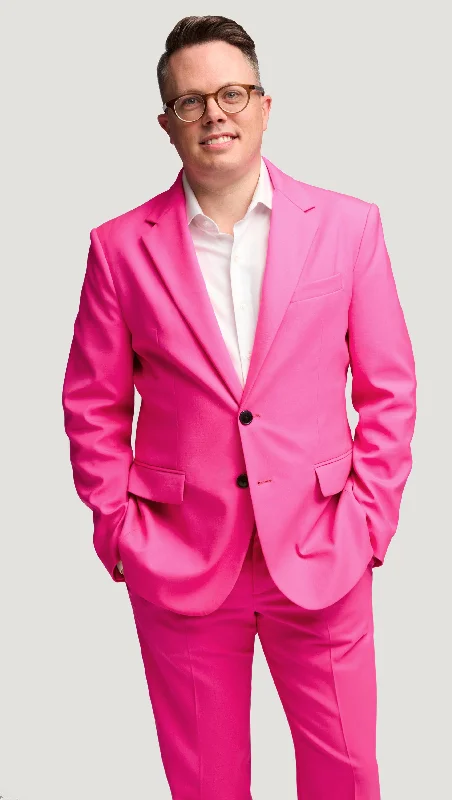 Plus Size Women's Military - Inspired Blazers with Gold Accents for a Bold Look#VotingSuitsYou Unisex Ally Blazer in Seasonless Wool | Bright Pink